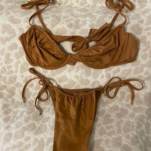 Monday Swimwear Toffee Bikini - Isla Mujeres Top in M & Isla Mujeres Bottom in S